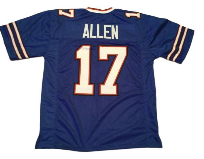 Josh Allen CUSTOM STITCHED Unsigned Football Jersey Blue