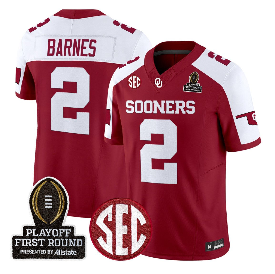 Jovantae Barnes Jersey #2 Oklahoma Sooners 2025 Playoff First Round