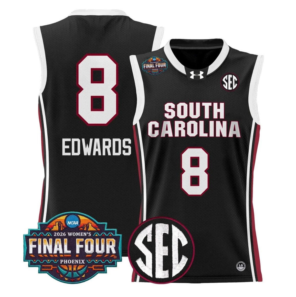 Joyce Edwards Jersey #8 South Carolina 2026 Final Four Stitched Black