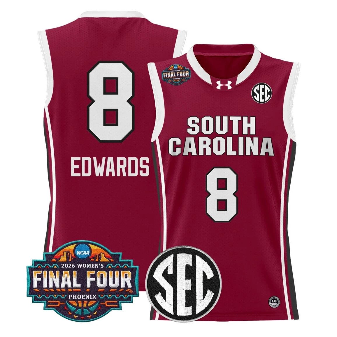 Joyce Edwards Jersey #8 South Carolina 2026 Final Four Stitched Garnet