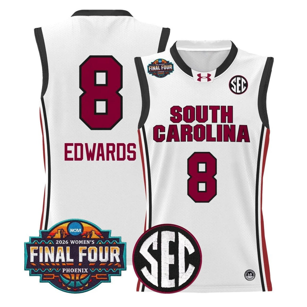 Joyce Edwards Jersey #8 South Carolina 2026 Final Four Stitched White