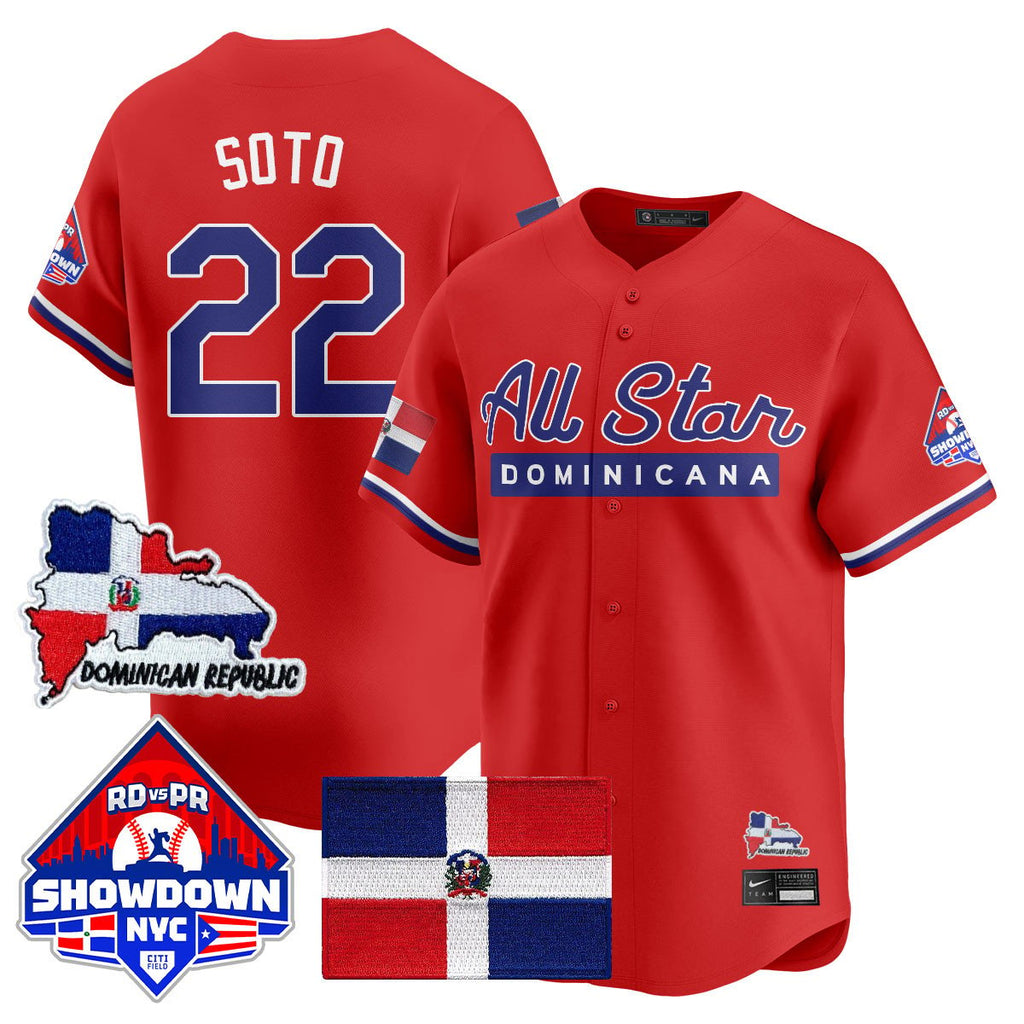 Juan Soto Jersey #22 Dominican Republic Baseball All-Star 2025 Red