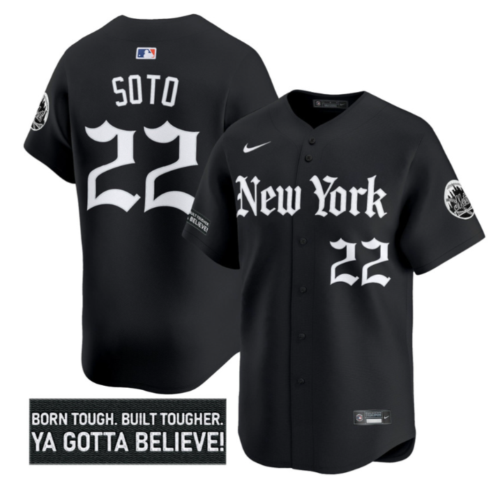 Juan Soto Jersey #22 New York Mets Gothic Borough Edition Stitched Black