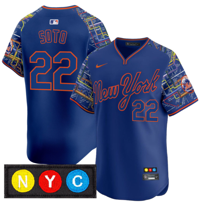 Juan Soto Jersey #22 New York Mets Subway Style Vapor Premier Limited Stitched Royal