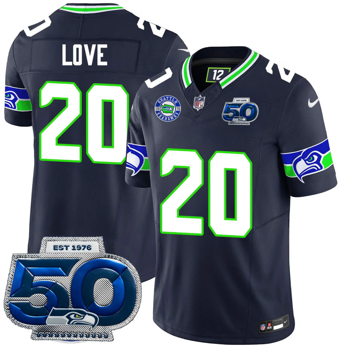 Julian Love Jersey #20 50th Season Vapor Limited All Stitched