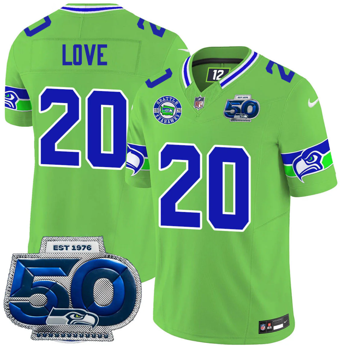 Julian Love Jersey #20 50th Season Vapor Limited All Stitched