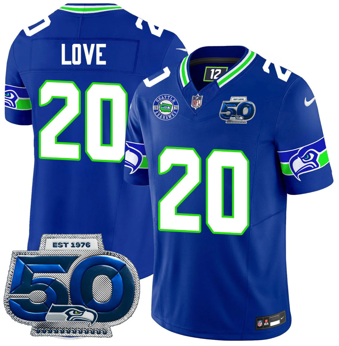 Julian Love Jersey #20 50th Season Vapor Limited All Stitched