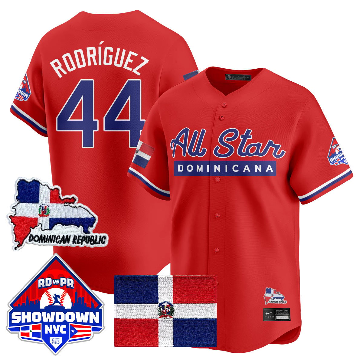 Julio Rodríguez Jersey #44 Dominican Republic Baseball All-Star 2025 Red