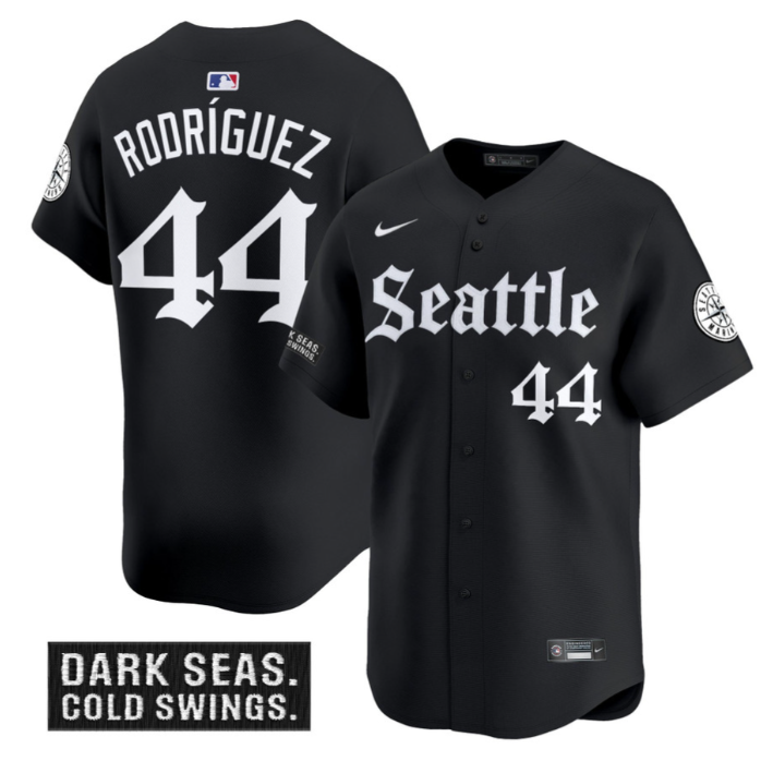 Julio Rodríguez Jersey #44 Seattle Mariners Deep Sea Gothic Edition Limited Stitched Black