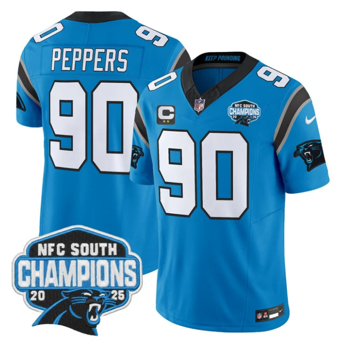 Julius Peppers Jersey #90 NFC South Division Champions 2025 Stitched Blue