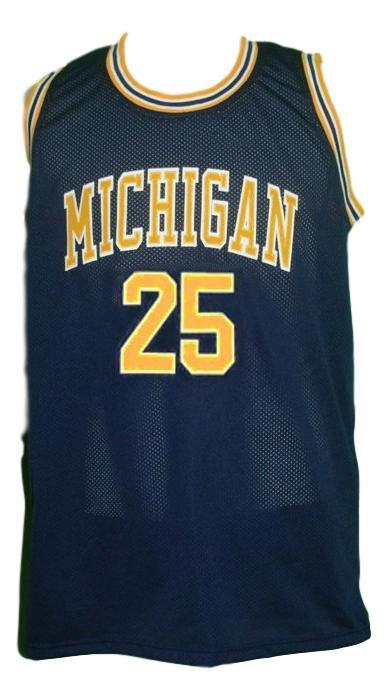 Jun Howard Jersey #25 Michigan College Basketball Sewn Navy Blue