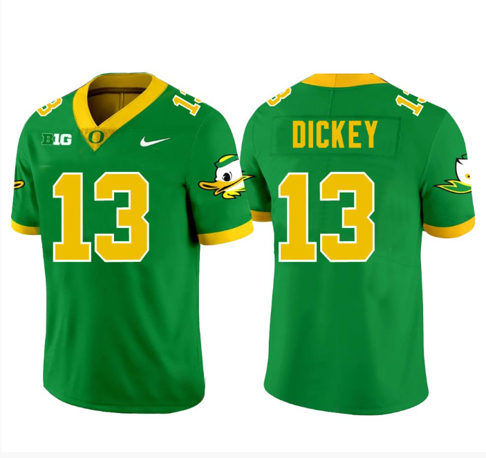 Jurrion Dickey Jersey #13 Oregon Ducks Football Green