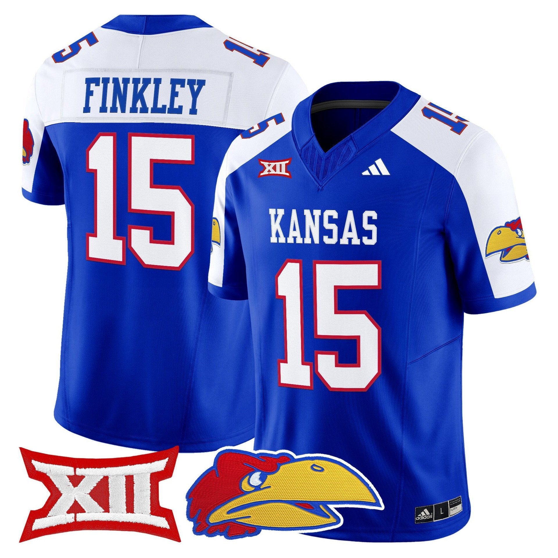 Justice Finkley Jersey #15 Kansas Jayhawks 2025 Vapor Limited Stitched Royal ALter