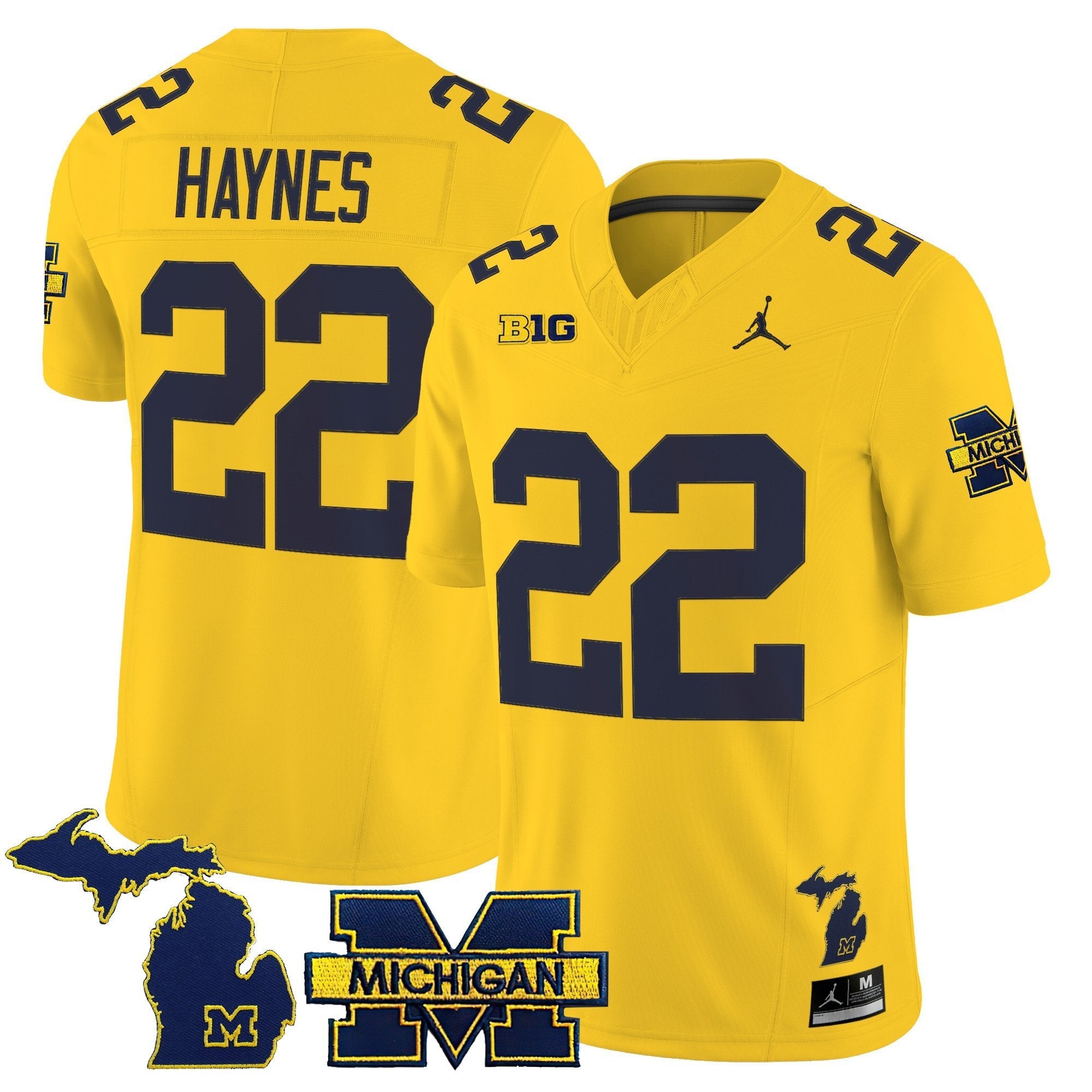 Justice Haynes Jersey #22 Michigan Wolverines 2025 Stitched Maize