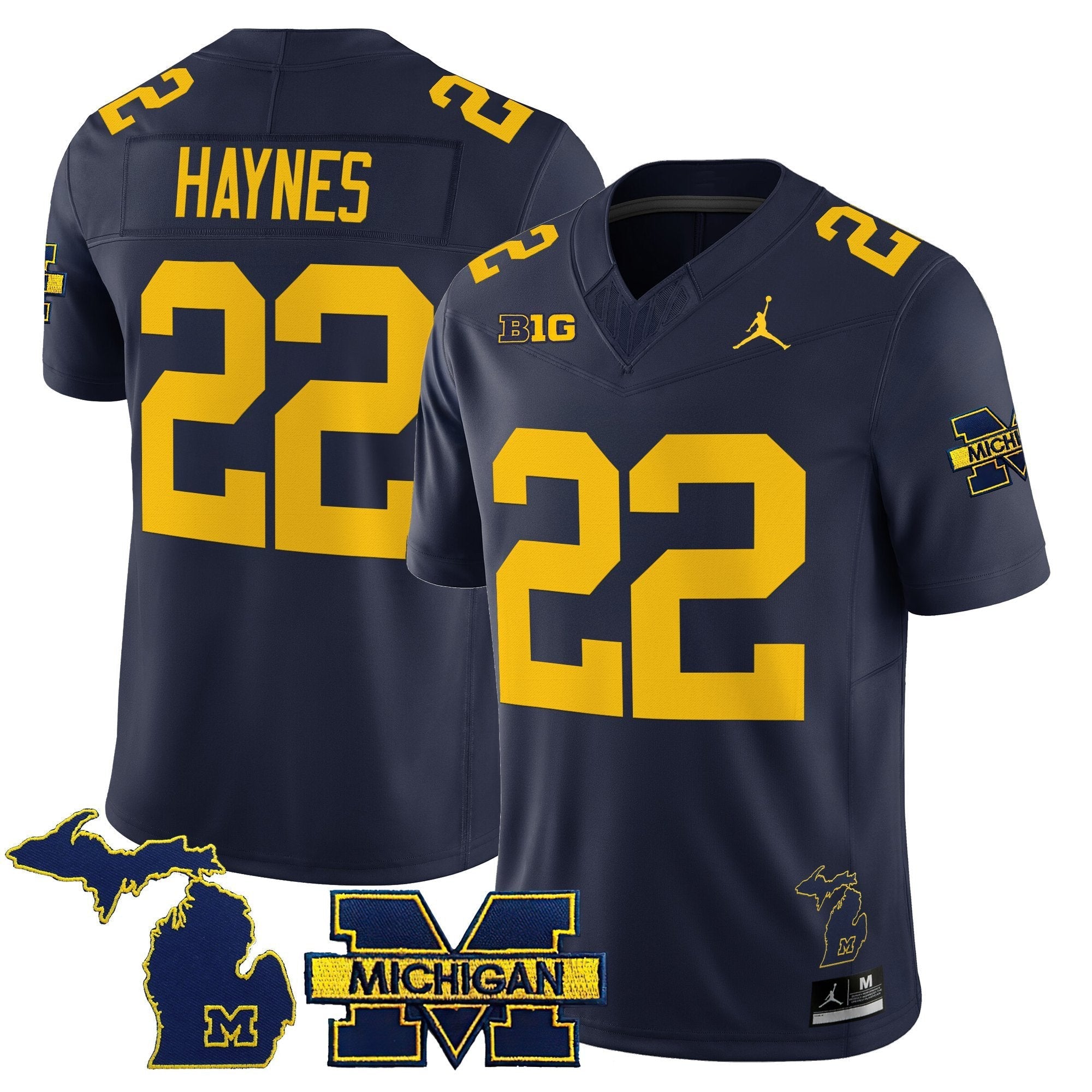 Justice Haynes Jersey #22 Michigan Wolverines 2025 Stitched Navy
