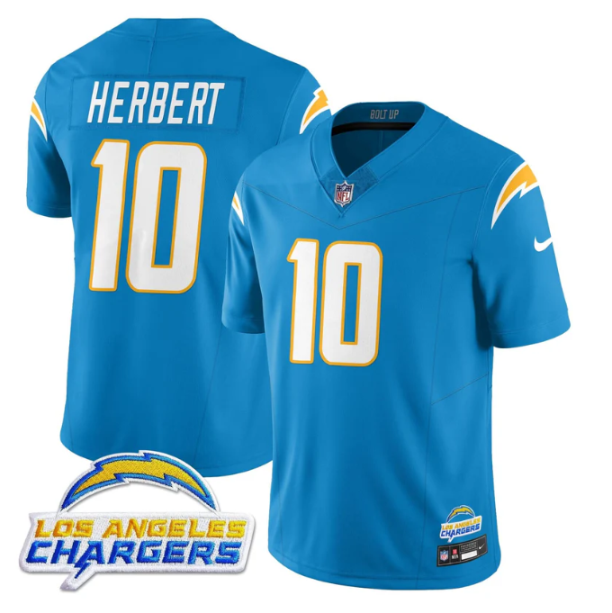 Justin Herbert Jersey #10 Alternate 2025 Vapor Limited All Stitched Blue