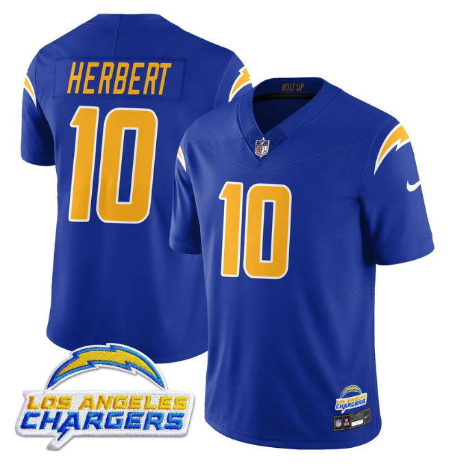 Justin Herbert Jersey #10 Alternate 2025 Vapor Limited All Stitched Royal