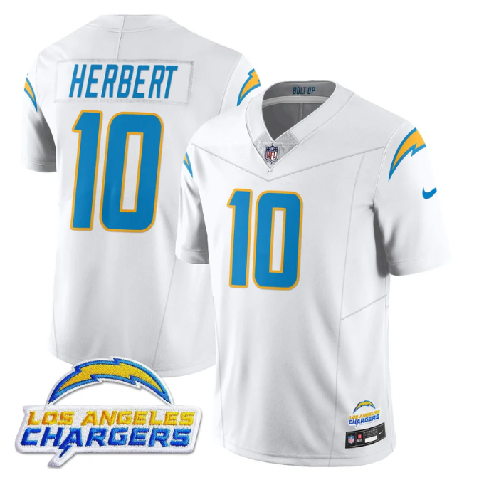 Justin Herbert Jersey #10 Alternate 2025 Vapor Limited All Stitched White