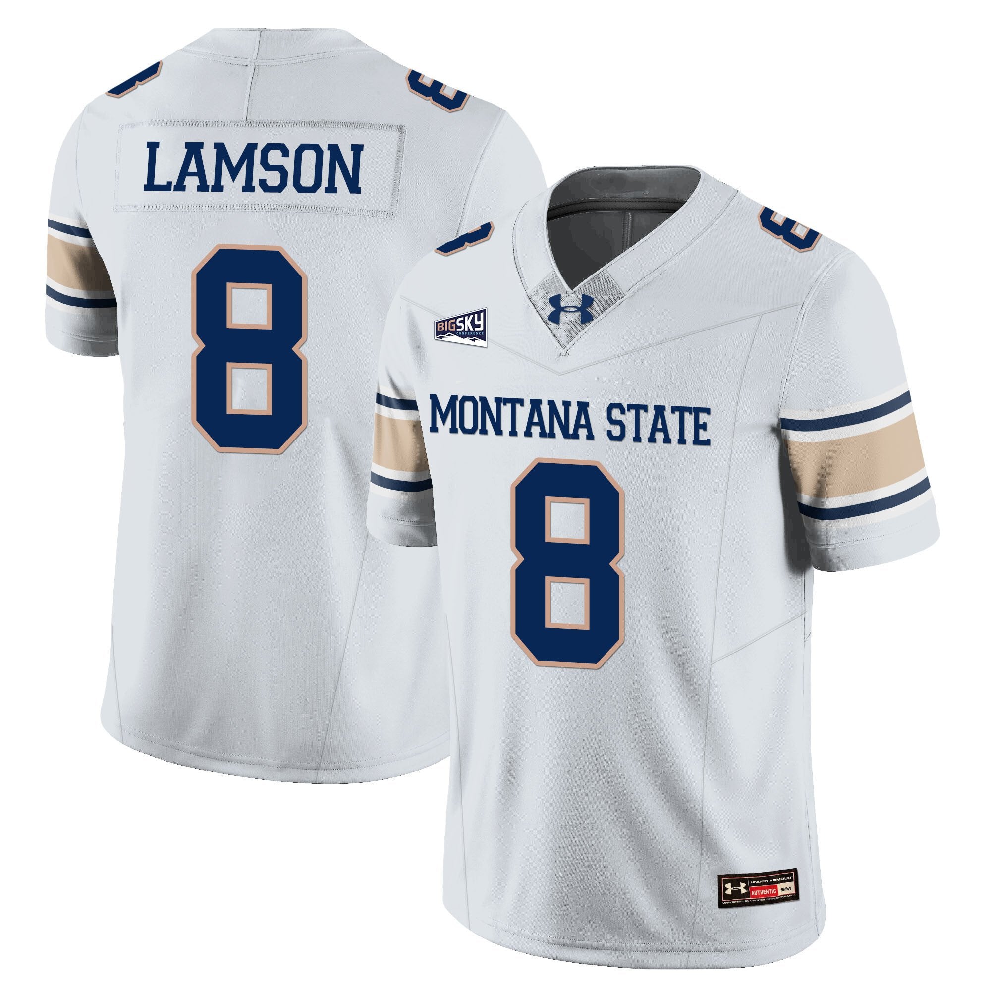 Justin Lamson Jersey #8 Montana State Bobcat Football 2025 Stitched White