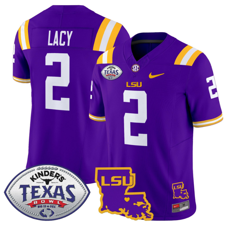 Trey'Dez Green Jersey #14 LSU Tigers 2024 Texas Bowl Football Purple