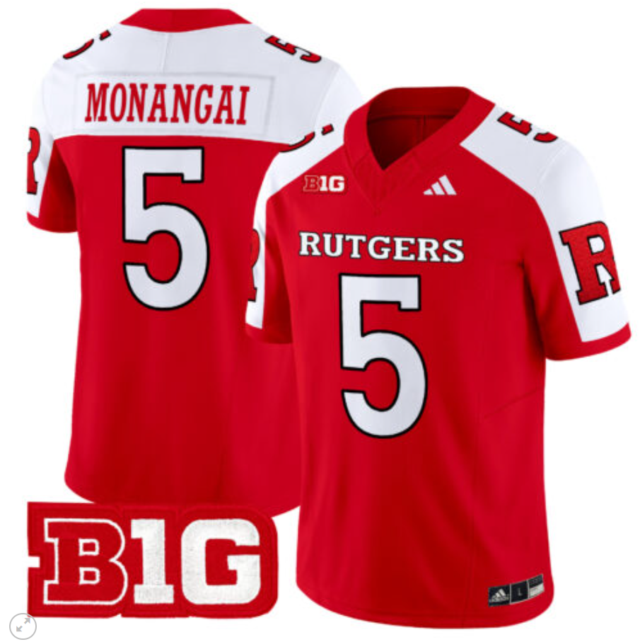 Kyle Monangai Jersey #5 Rutgers Scarlet Knights Vapor Limited Football Red Alternate