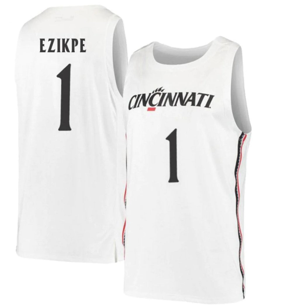 Kalu Ezikpe Jersey Cincinnati Bearcats College Basketball White #1
