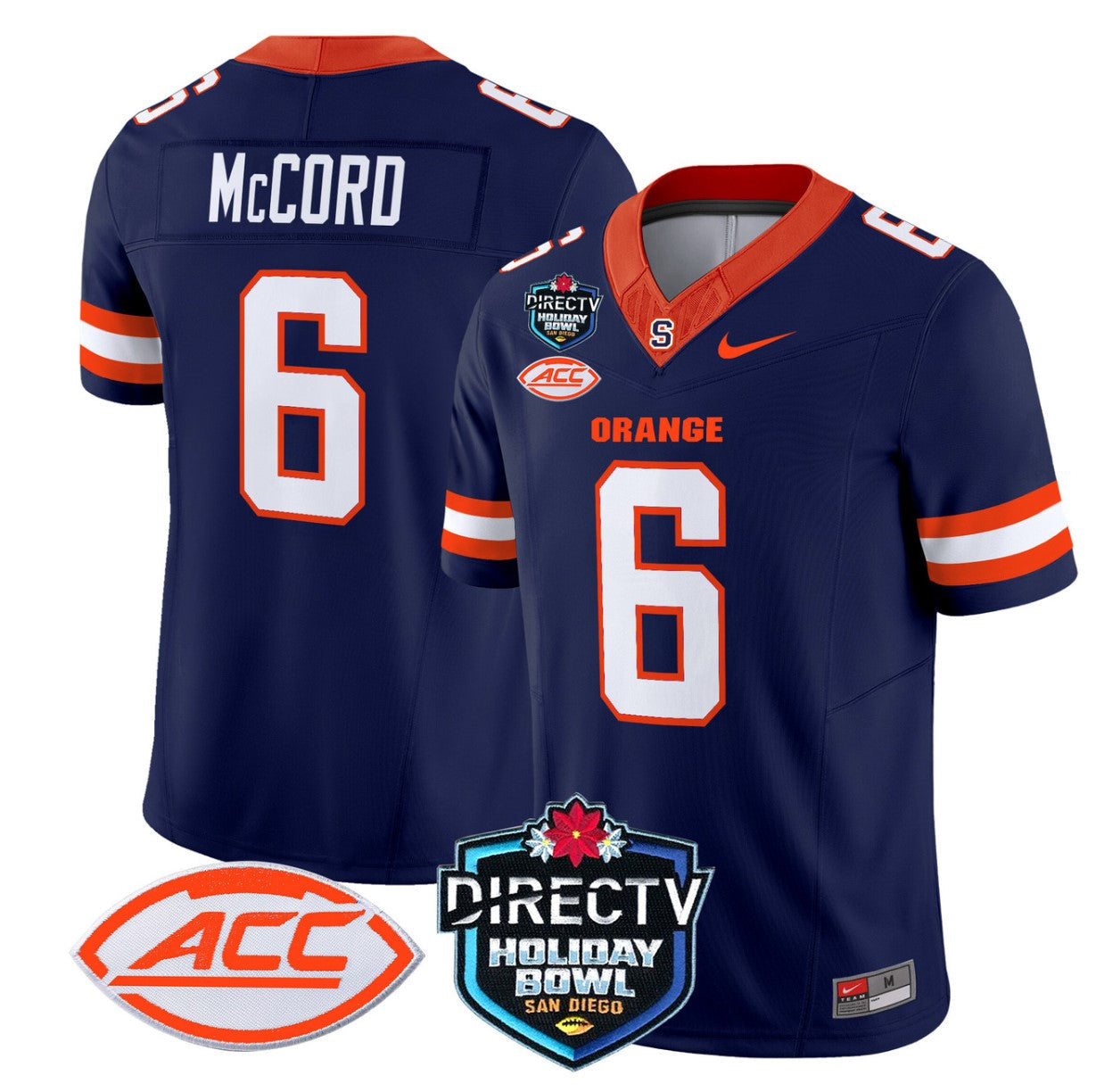 Kyle McCord Jersey #6 Syracuse Orange 2025 Holiday Bowl Patch Navy