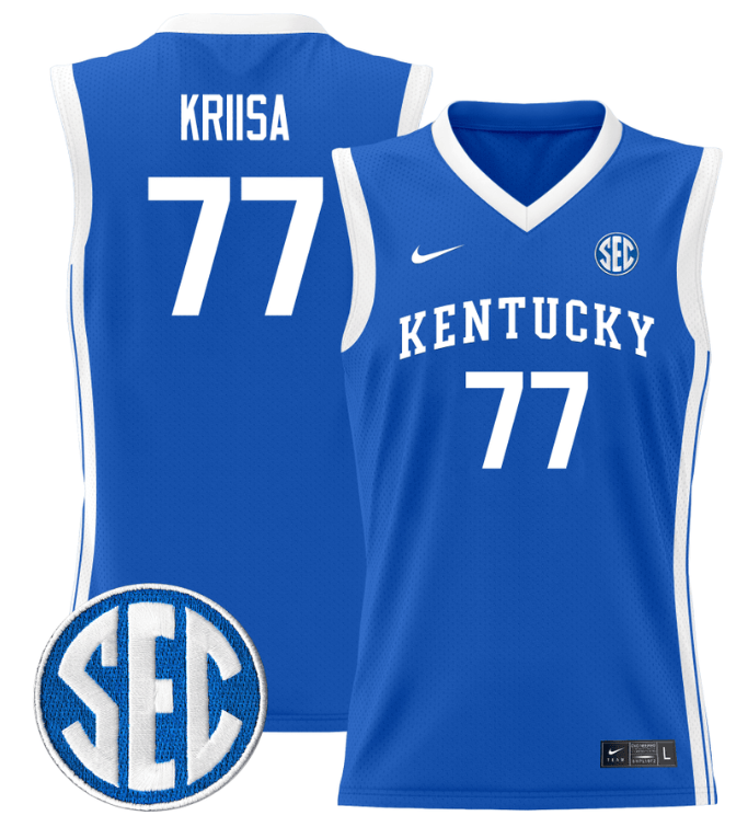 Kerr Kriisa Jersey #77 Kentucky Wildcats Lightweight Basketball Royal