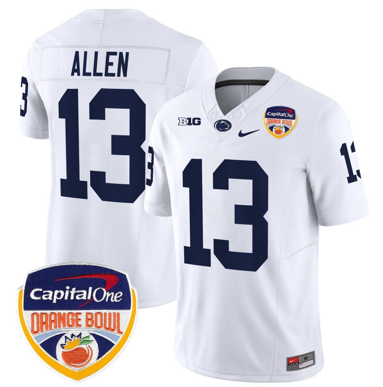 Kaytron Allen Jersey #13 Penn State Orange Bowl Patch Stitched White