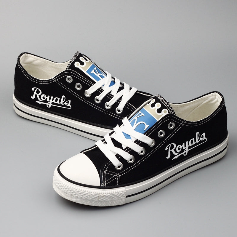Kansas City Royals Limited Print MLB Baseball Fans Low Top Canvas Shoes Sport Sneakers T-D803H