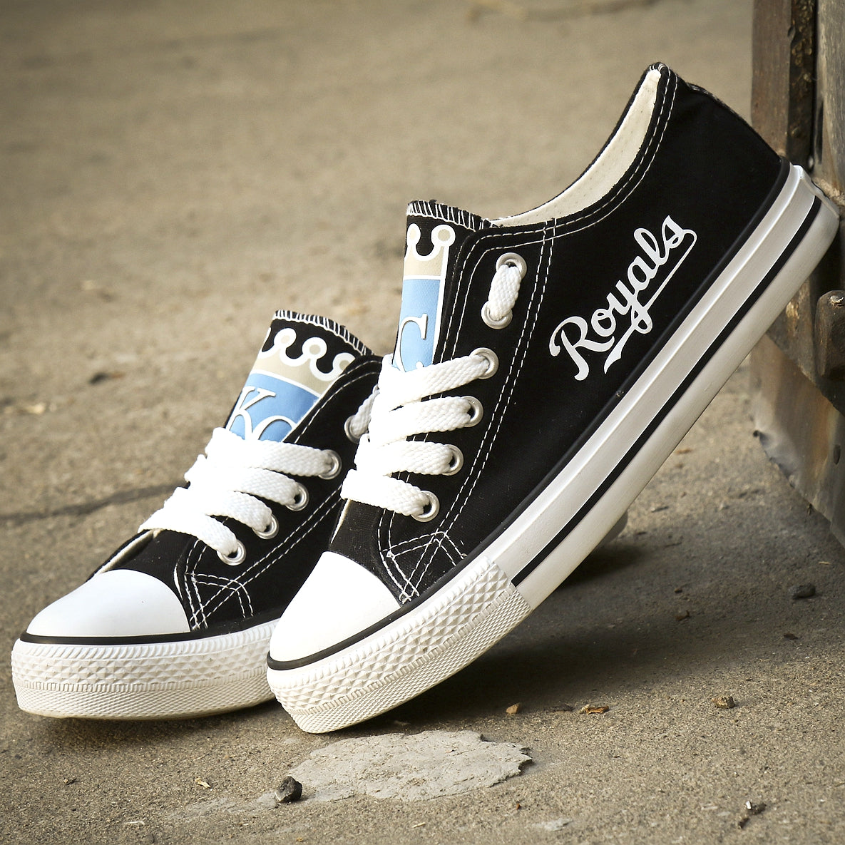 Kansas City Royals Limited Print MLB Baseball Fans Low Top Canvas Shoes Sport Sneakers T-D803H