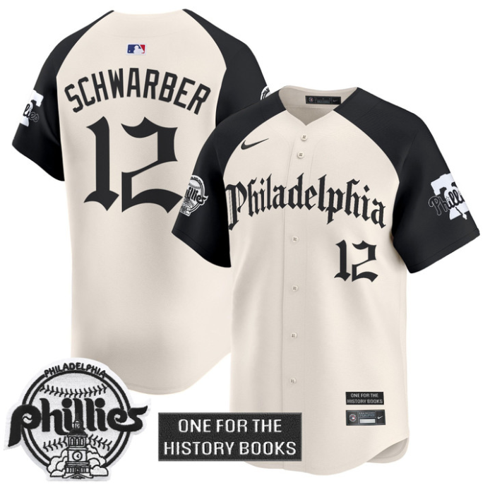 Kyle Schwarber Jersey #12 Phillies Retro Newspaper Edition Vapor Premier Limited Stitched Alternate