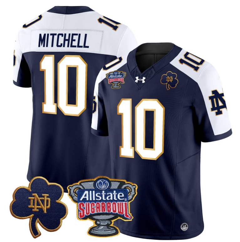 Kris Mitchell Jersey #10 Notre Dame 2024 Sugar Bowl Patch Football Alternate