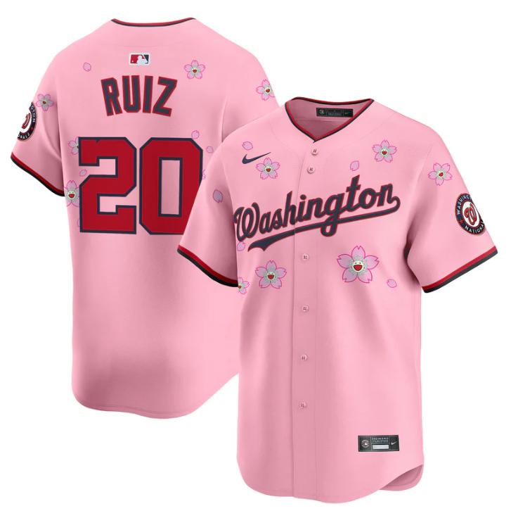 Keibert Ruiz Jersey #20 Washington Nationals Cherry Blossom Vapor Premier Limited Stitched