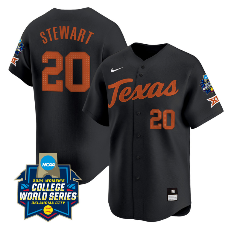 Katie Stewart Jersey #20 Texas AM Aggies 2024 College World Series Patch Vapor Premier Limited NCAA Baseball Stitched Black