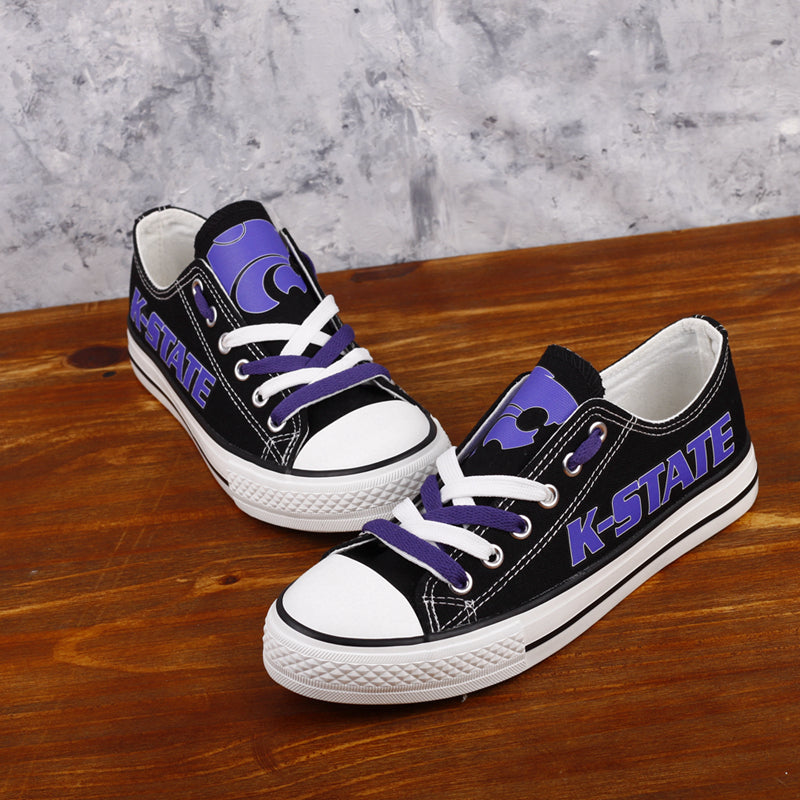 Kansas State Wildcats Limited Print NCAA College Students Low Top Canvas Shoes Sport Sneakers 1