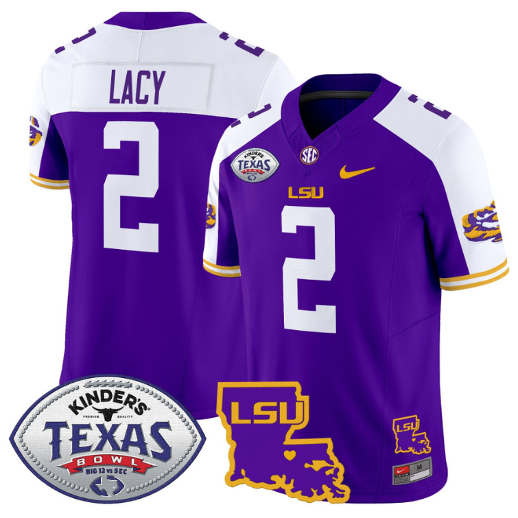 Kyren Lacy Jersey #2 LSU Tigers 2024 Texas Bowl Football Stitched Purple Alternate