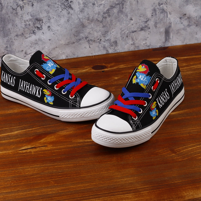 Kansas Jayhawks Limited Print NCAA College Students Low Top Canvas Shoes Sport Sneakers 3