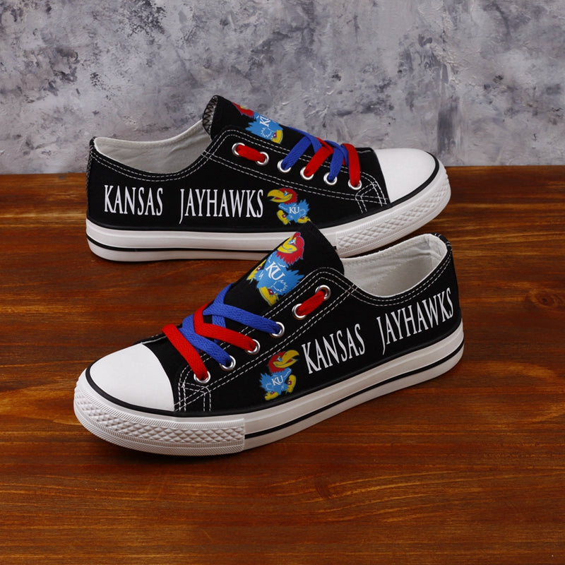 Kansas Jayhawks Limited Print NCAA College Students Low Top Canvas Shoes Sport Sneakers 3