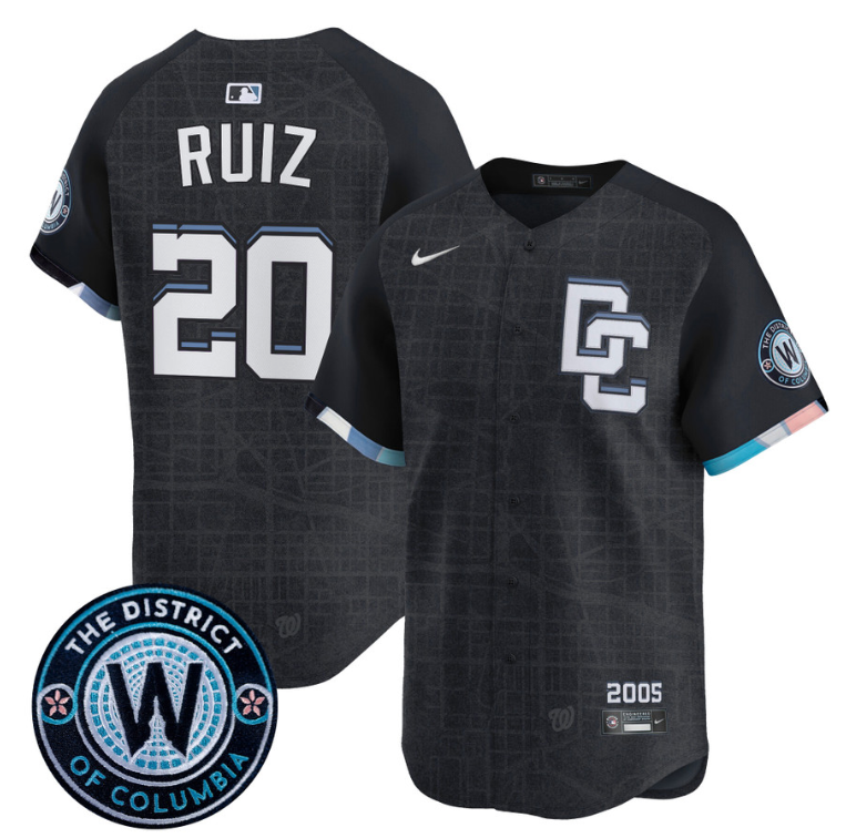Keibert Ruiz Jersey #20 Washington Nationals 2025 City Connect Premier Limited Stitched Navy