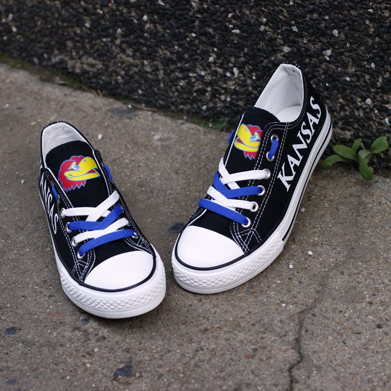 Kansas Jayhawks Limited Print NCAA College Students Low Top Canvas Shoes Sport Sneakers 1