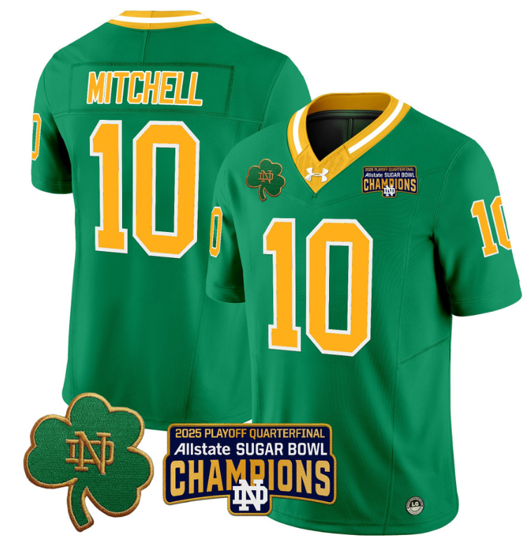 Kris Mitchell Jersey #10 Notre Dame 2025 Sugar Bowl Champions Throwback