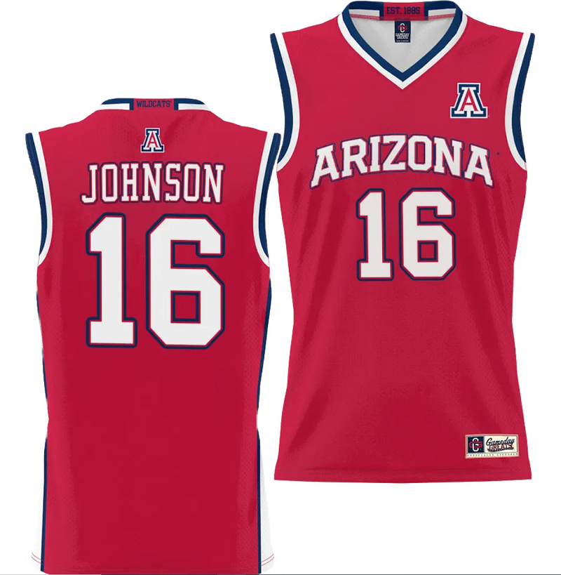 Keshad Johnson Jersey #16 Arizona Wildcats NIL College Basketball Lightweight Red