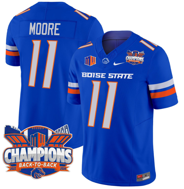 Kellen Moore Jersey #11 Boise State Broncos Back To Back Champions Royal