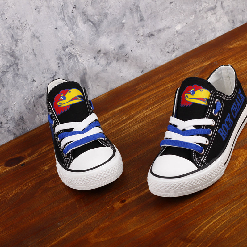 Kansas Jayhawks Limited Print NCAA College Students Low Top Canvas Shoes Sport Sneakers 2