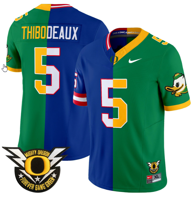 Kayvon Thibodeaux Jersey #5 Oregon Ducks Split Game College Football Stitched