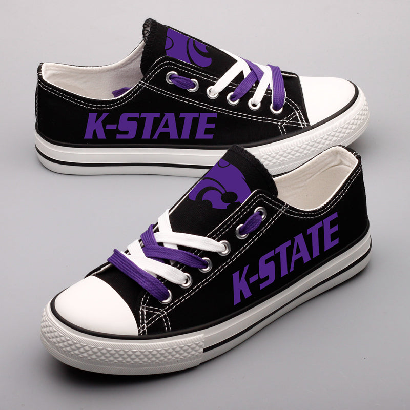 Kansas State Wildcats Limited Print NCAA College Students Low Top Canvas Shoes Sport Sneakers