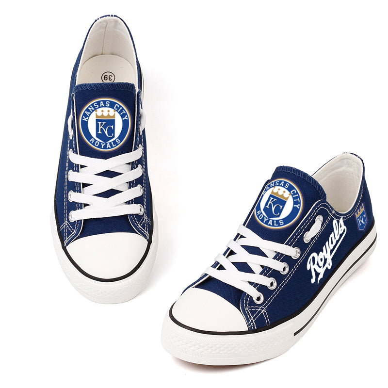 Kansas City Royals Limited Print MLB Baseball Fans Low Top Canvas Shoes Sport Sneakers T-DAC176L