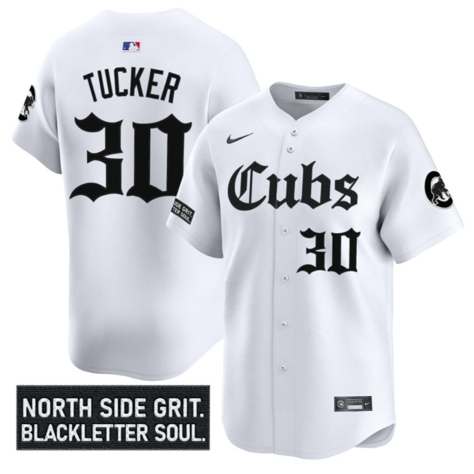 Kyle Tucker Jersey #30 Chicago Cubs Gothic North Side Edition Vapor Limited Stitched White