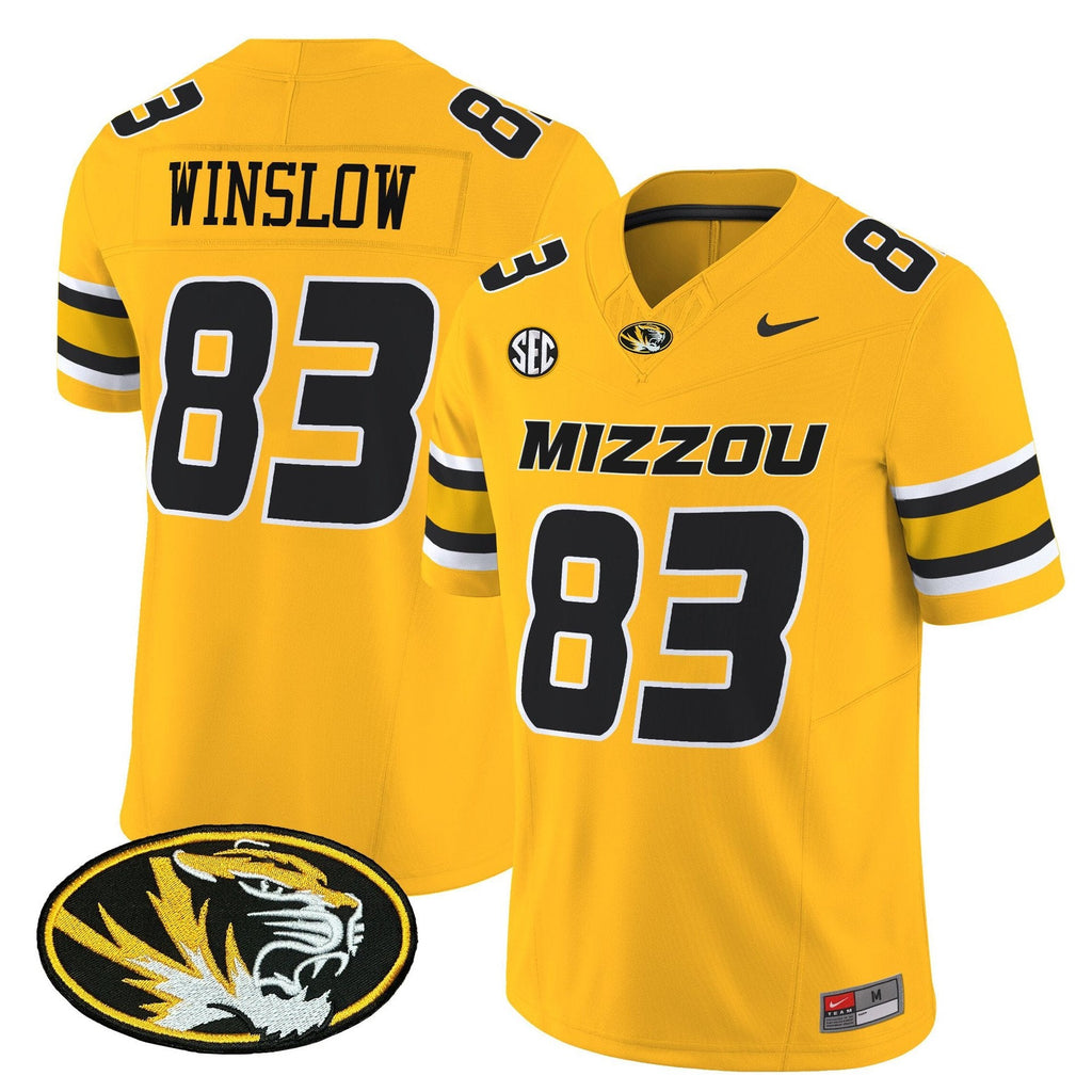 Kellen Winslow Jersey #83 Missouri Tigers 2025 Vapor Limited Stitched Gold